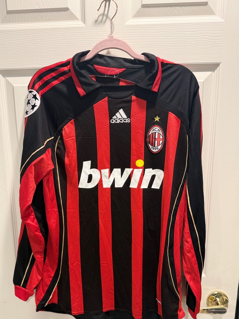 Vintage Adidas AC Milan 2006 2007 UCL Home Jersey Long Sleeve XL - Picture 2 of 13